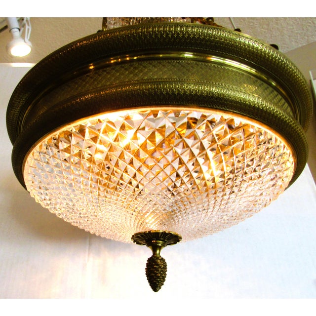 Traditional Vintage Sherle Wagner Empire Style Bronze and Cut Crystal Chandelier For Sale - Image 3 of 11