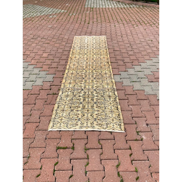 Bohemian Style Ethnic Turkish Handmade Wool Vintage Runner Rug 3x10 Ft. Size: 2.8 x 9.5 ft (85 x 290 cm) 34 x 114 inches...