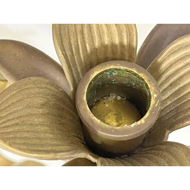 Hollywood Regency Heavy Brass La Barge Style 2-Candle Wall Sconces- a Pair For Sale In West Palm - Image 6 of 12