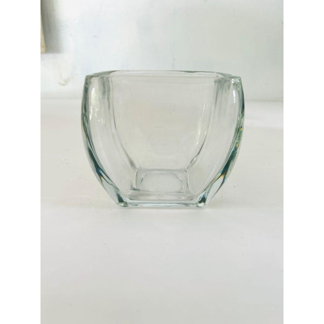 Vintage Libbey Heavy Clear Glass Square Vase 4.5"X 4.5" Excellent condition.