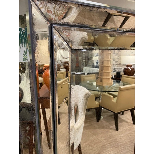 Mid 20th Century Art Deco Style Large Stepped Frame Mirror For Sale - Image 5 of 5