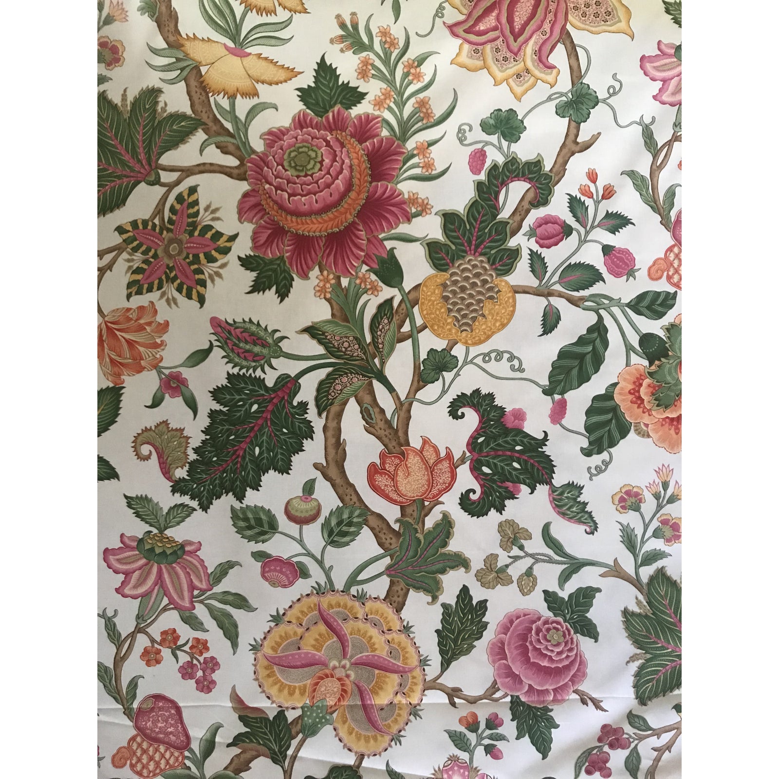 Traditional Brunschwig & Fils Nizam Cotton Chintz Print Fabric 4 Yards Chairish