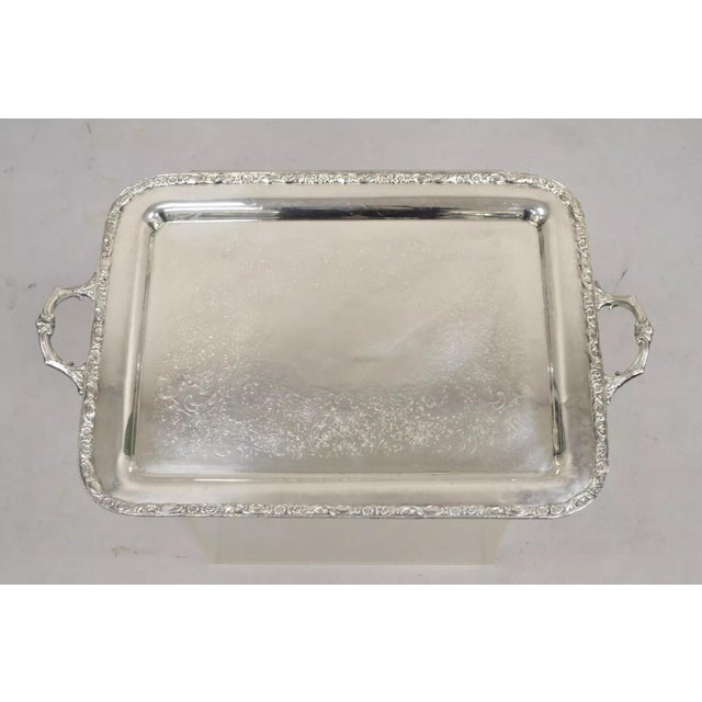 Vintage Wa Rogers Victorian Rose 992 Silver Plated Serving Platter Tray For Sale - Image 11 of 11