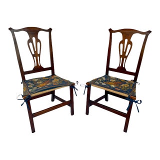 Late 18th Century Country Chippendale Side Chairs - a Pair For Sale