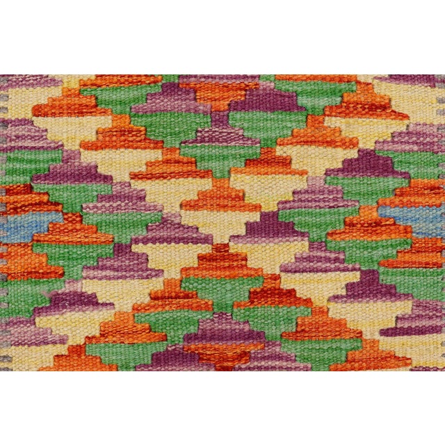 Textile Tribal Kilim Gray Beige Hand-Woven Wool Rug For Sale - Image 7 of 9