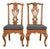 Henredon Georgian Carved Oak and Cane Side Chairs or Dining Chairs, Pair For Sale