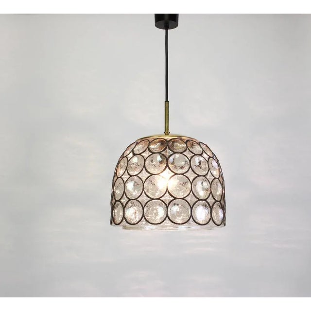 Metal German Iron and Clear Glass Pendant Lights by Limburg, 1960s For Sale - Image 7 of 10