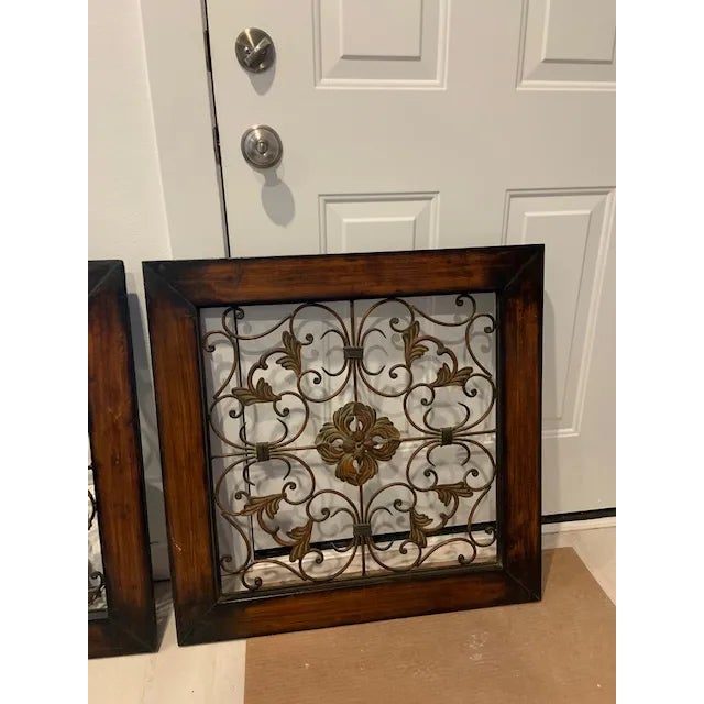 Arts & Crafts Arts & Crafts Style Metal Wall Hangings - Set of 2 For Sale - Image 3 of 8