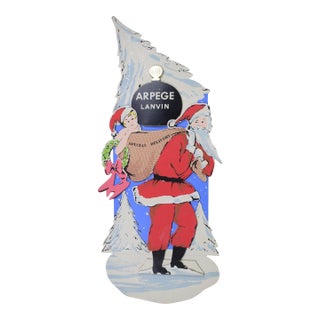 Lanvin Arpege Perfume W/ Santa Claus 3-D Advert Sign For Sale
