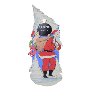 Lanvin Arpege Perfume W/ Santa Claus 3-D Advert Sign