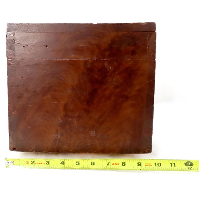 Mid 19th Century Antique Faux Burl Mahogany Grain Painted Document Box For Sale - Image 12 of 13