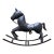 Vintage Handcrafted Hammered Metal Rocking Horse Sculpture For Sale