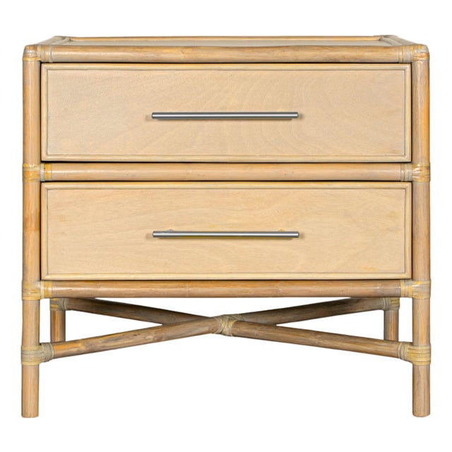 Verona Two-Drawer Nightstand in Natural For Sale