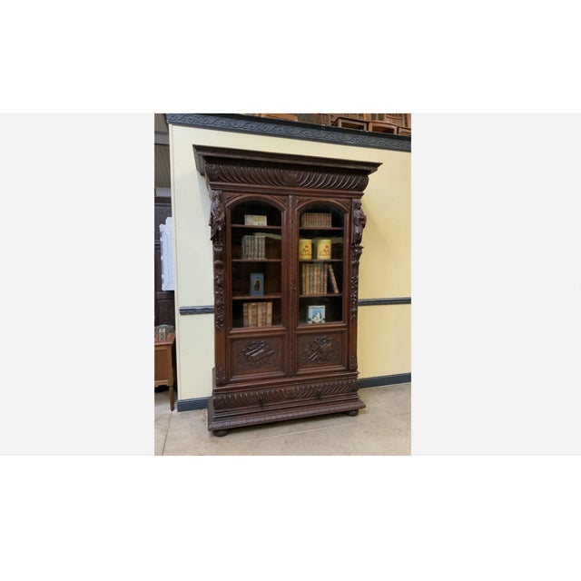 Antique Neo-Renaissance Bookcase, 1870 For Sale - Image 4 of 14