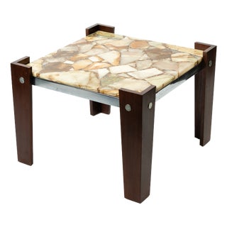 Brutalist Coffee Table with Marble, 1960s For Sale