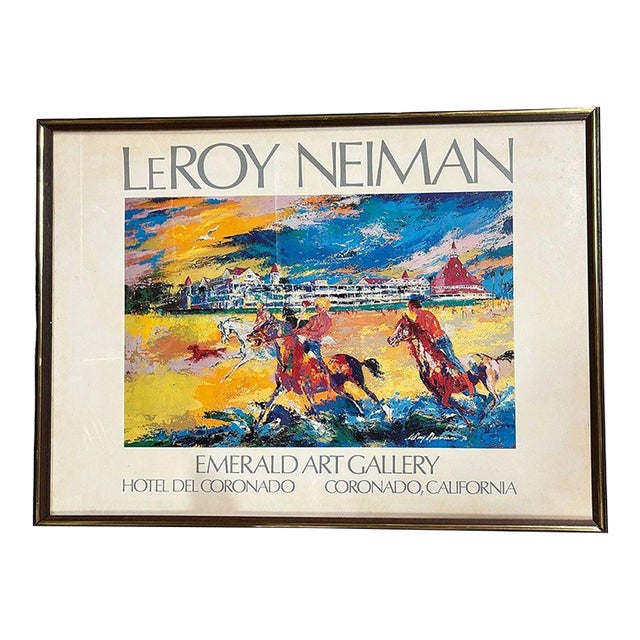 LeRoy Neiman Hotel Large Del Coronado Framed Poster Print by Emerald Art Gallery For Sale