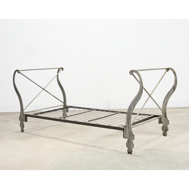 French Neoclassical Directoire Style Iron Sleigh-Form Daybed For Sale In Sacramento - Image 6 of 18