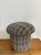 Textile Upholstered Mushroom Pouf Stool in Plaid For Sale - Image 7 of 10