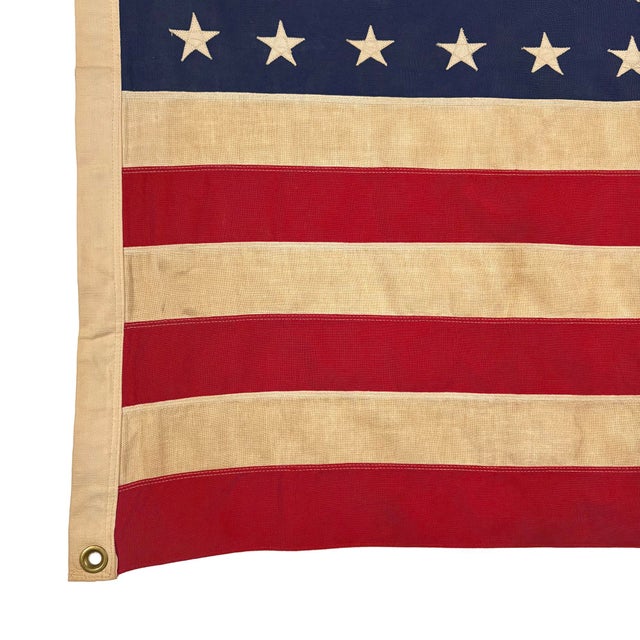 Vintage Cotton American Flag With 48 Sewn Stars For Sale - Image 4 of 5