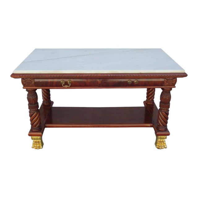 19th century Museum Piece Classical American Library Table or Desk-w/Provenance For Sale