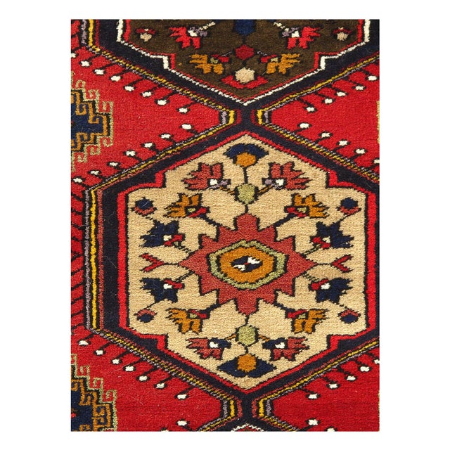 Red Color Fine Vintage Turkish Rug 3'7'' X 5'11'' | Chairish