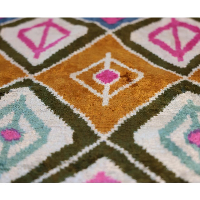 Mid-Century Modern Golden Tiger Silk Velvet Lumbar Pillow – 16x24 Handmade Designer Cushion For Sale - Image 3 of 8