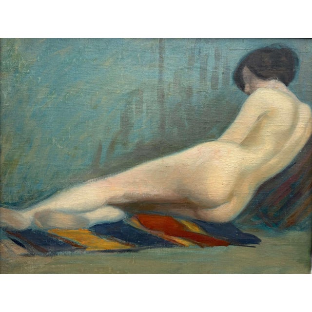Elongated Female Nude, Early 20th Century, Oil Painting on Canvas For Sale - Image 11 of 11
