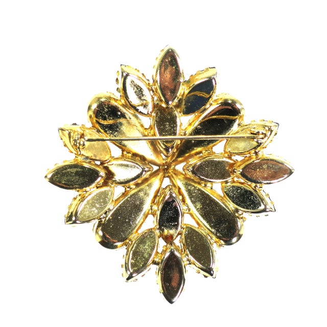 Vintage Citrine Crystal Art Glass Brooch 1950s For Sale In Orlando - Image 6 of 6