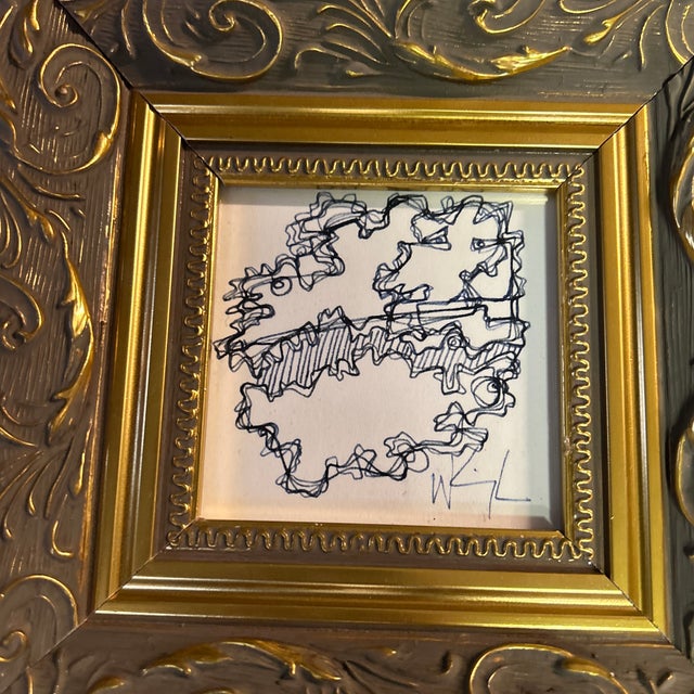 Contemporary original abstract pen and ink drawing by Wayne Cunningham. Measures 4x4 or 8.25x8.25 framed. Check out my...
