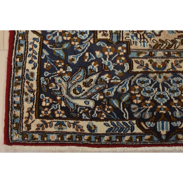 Kerman Rug 7’10” X 11’4” Red Wool Vintage Traditional Hand-Knotted Carpet For Sale - Image 12 of 15