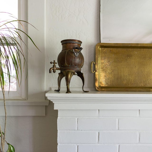 Late 19th Century Late 19th Century Copper Footed Urn Samovar or Planter For Sale - Image 5 of 11