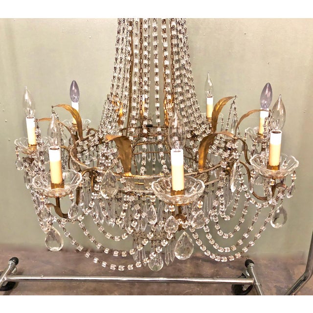 Mid 20th Century Mid-20th C. Italian Baltic Beaded Chandelier With Multiple Swags & Pendants For Sale - Image 5 of 7