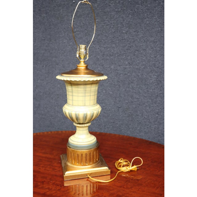 Late 20th Century Porcelain Paint Decorated & Giltwood Table Lamp For Sale - Image 5 of 6