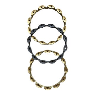 1970s Jens Quistgaard for Dansk Cast Iron Fireplace Brutalist Candelabras- Set of 3 For Sale