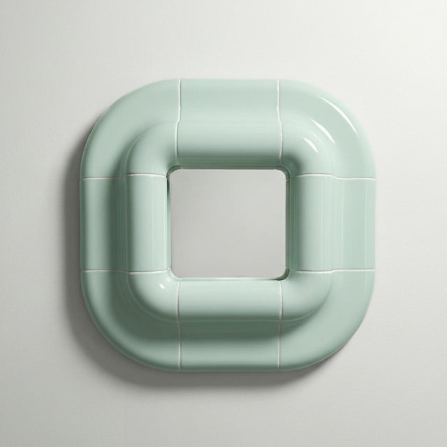 Glass Lolo Mirror in Pastel Mint by Tilecito For Sale - Image 7 of 7