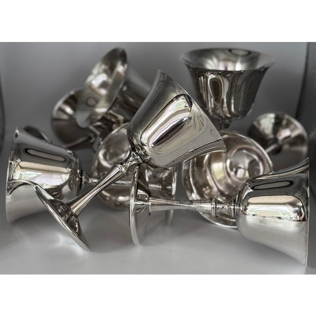 Made in Italy El De Uberti Mid-Century Silver Plated Goblets - Set of 8 For Sale - Image 16 of 17