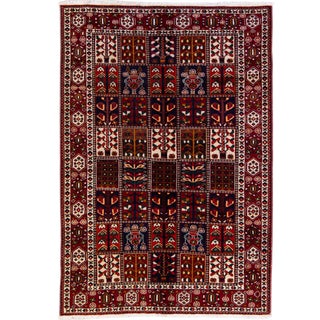 Vinatge Red Bakhtiary Handmade Allover Designed Wool Rug For Sale