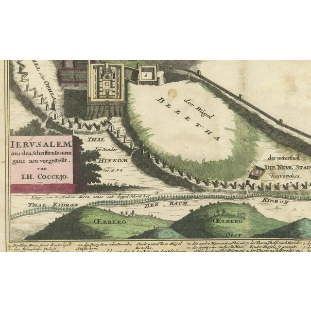 Antique Map of Jerusalem by Weigel after Josephus Writings, 1720s For Sale - Image 4 of 6