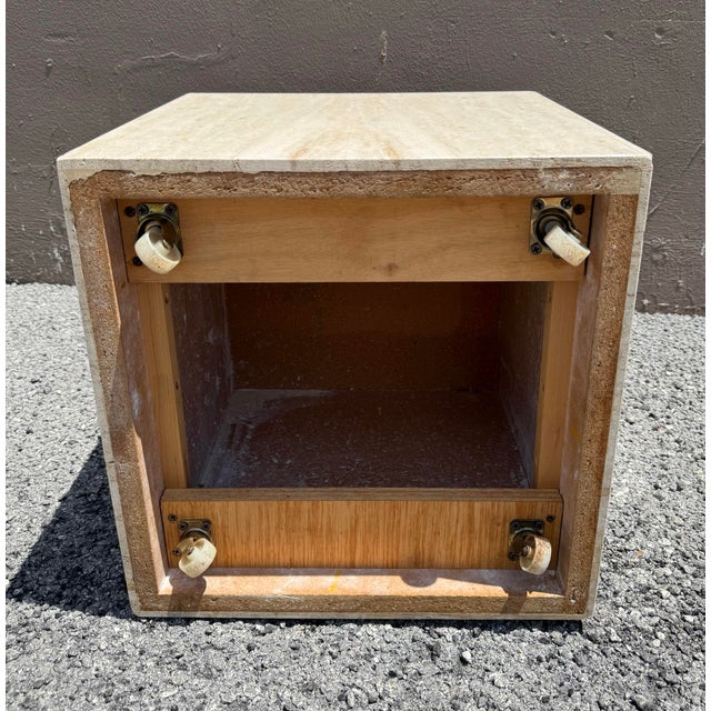 Stone Marble Travertine Cubic Side End Table Pedestal For Sale - Image 7 of 7