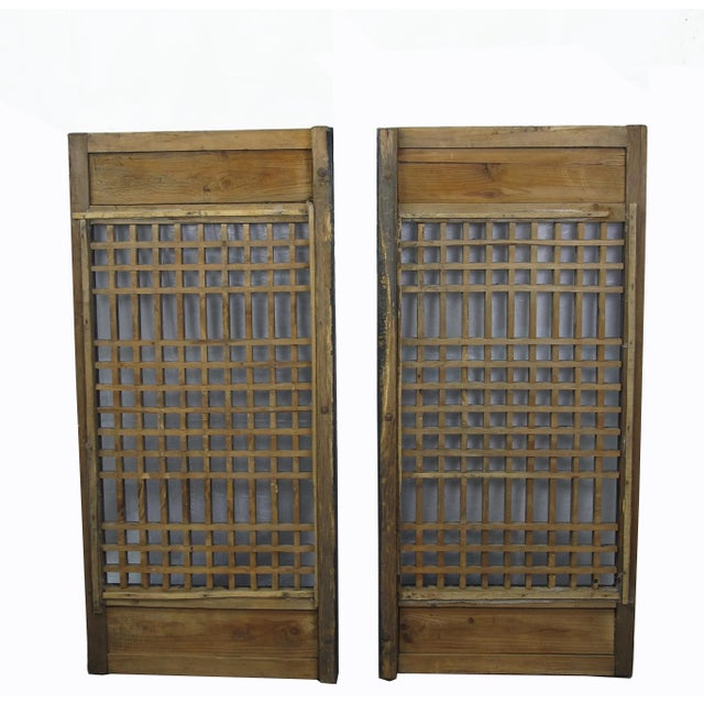 Pair of Vintage Chinese Latticed Screen Panel 3 For Sale In Greensboro - Image 6 of 7