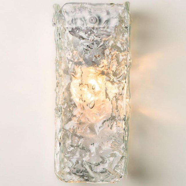 Textured Clear Glass Wall Sconce, 1960 For Sale - Image 12 of 17