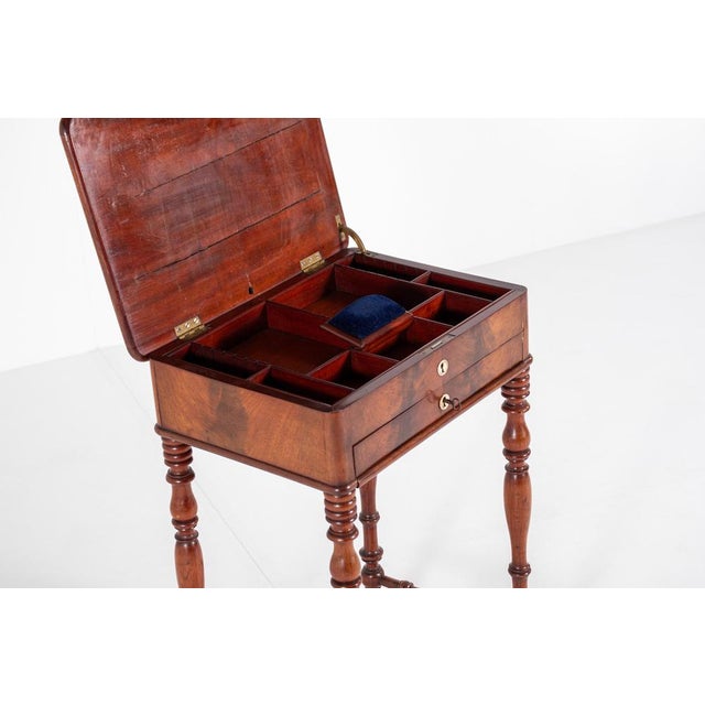 Antique Dutch Sewing Table in Mahogany, 1880s For Sale - Image 5 of 12