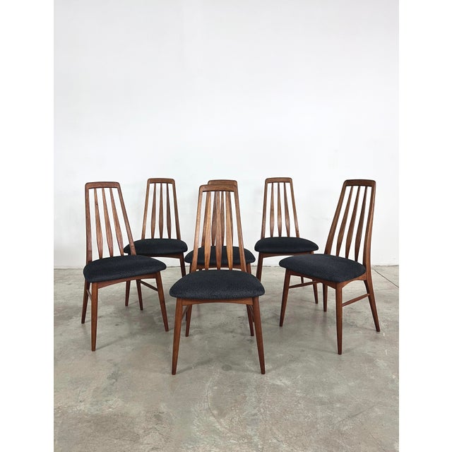 Mid-Century Modern Niels Koefoed “Eva” Dining Chairs – Set of 6 For Sale - Image 3 of 10