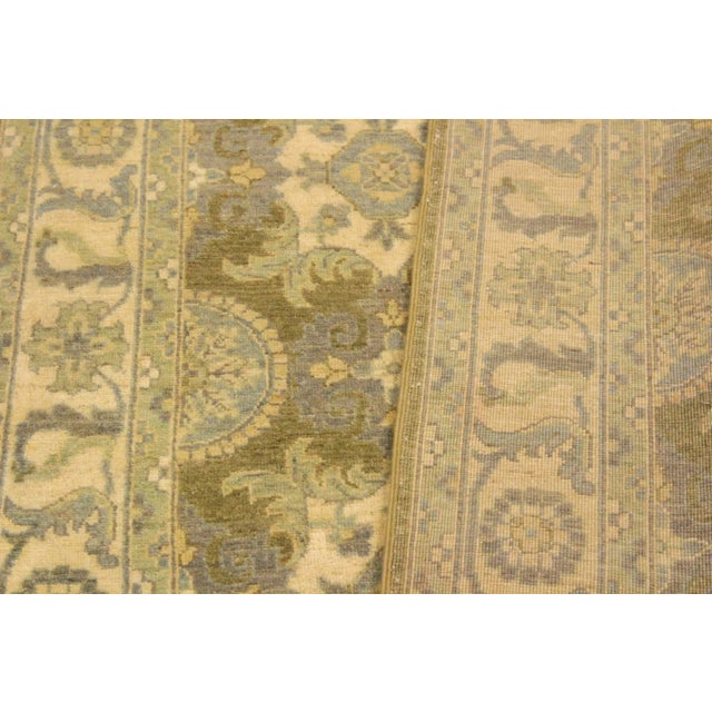 Ivory Boho Chic Ziegler Green Ivory Hand-Knotted Wool Rug - 4'1'' X 6'1'' For Sale - Image 8 of 8