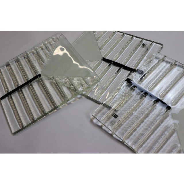 1980s Itre Murano Art Glass Tile Set of 3 For Sale - Image 9 of 11