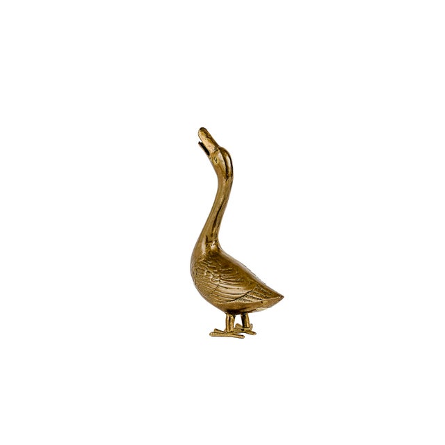 Vintage Mid-Century Modern Brass Goose Figurine For Sale - Image 4 of 6