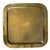Large Mid-Century Modern Solid Brass Square Wheat Engraved Tray - Signed Italy For Sale - Image 4 of 4