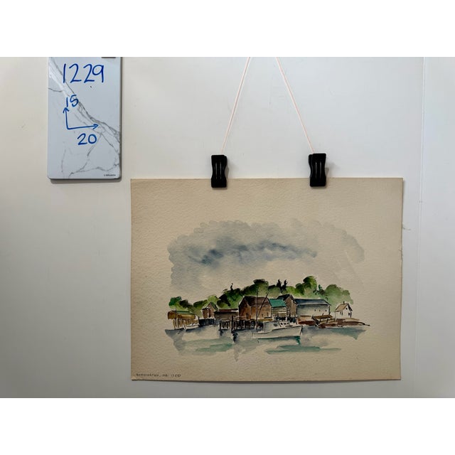 Henry Emil Salloch Original Watercolor on Paper Stonington, Maine. 1950. For Sale In Atlanta - Image 6 of 6
