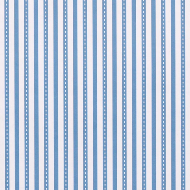 Schumacher Mathis Ticking Stripe Wallcovering In Delft For Sale