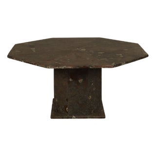 Fossil Stone Pedestal Coffee Table, France, 1970s For Sale